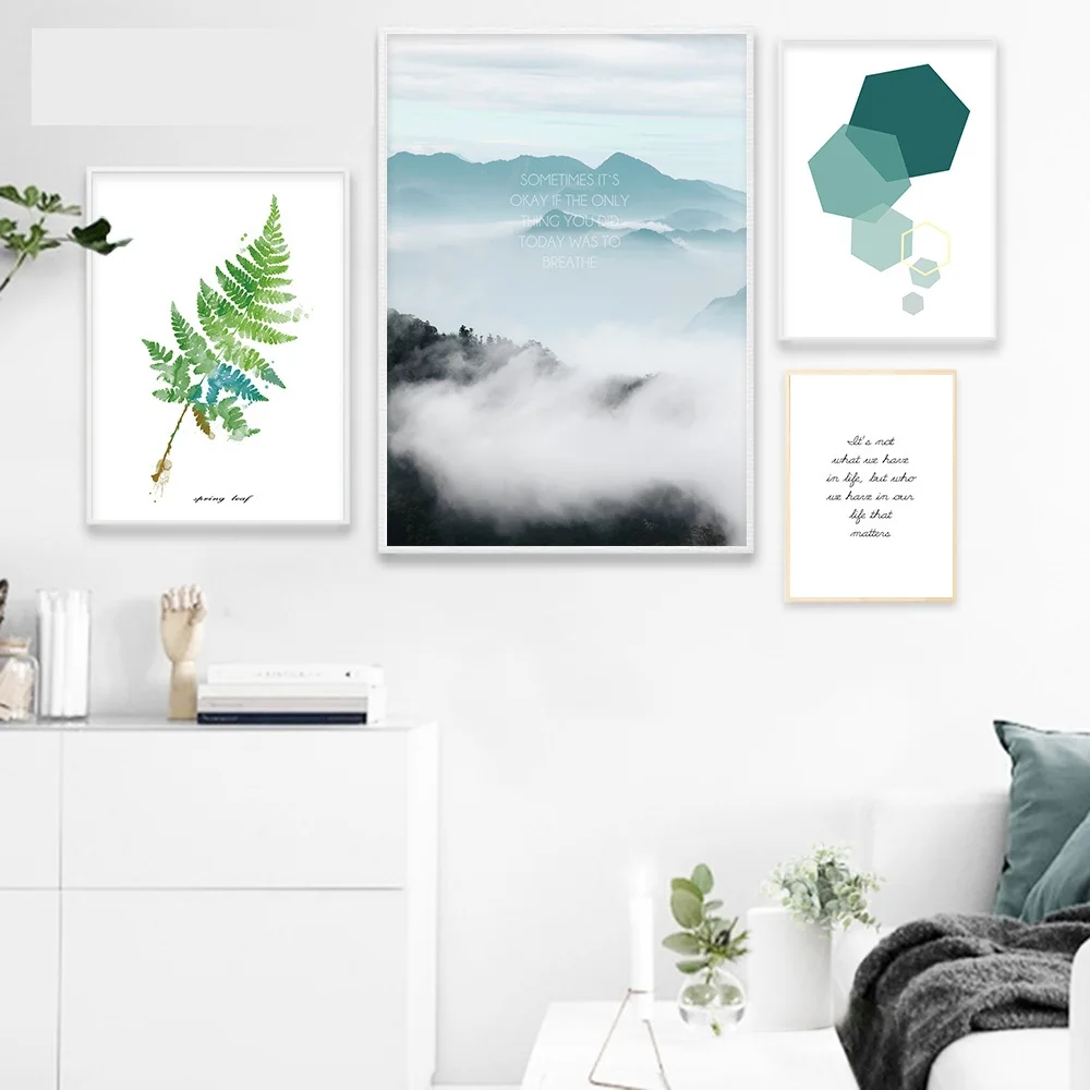 Настенный плакат Foggy Mountain Настенная картина в скандинавском стиле с изображением