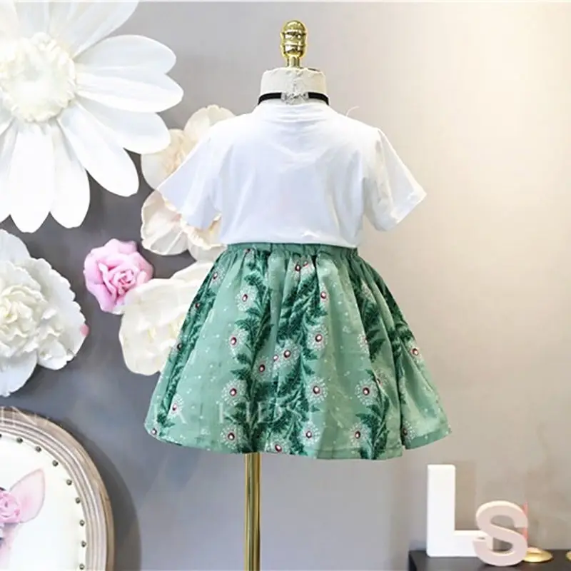 Модная детская одежда для девочек детский летний комплект одежды хлопковая