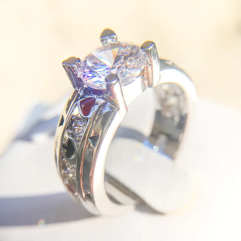 Love Magic Poker Rings Personality Spades A Black Red Europe and America Men's Punk Style SS02 | Украшения и аксессуары
