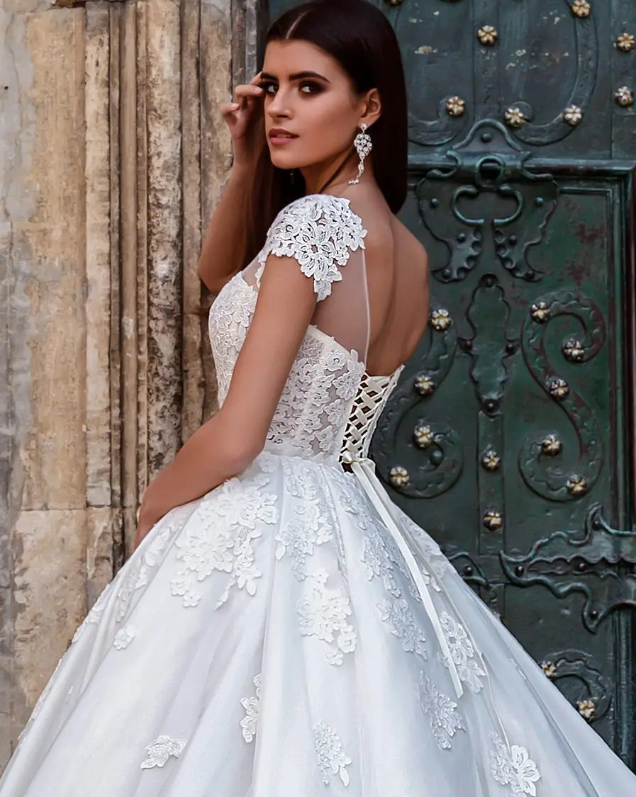 Vestidos De Noiva Luxo свадебное платье Бальное винтажное кружевное принцессы свадебные
