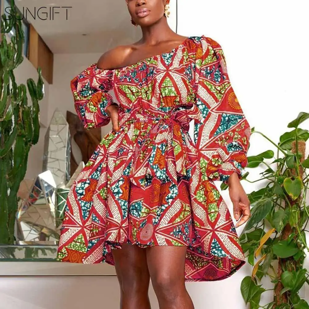 SUNGIFT Dashiki 2020 новые модные платья в африканском стиле для женщин летние
