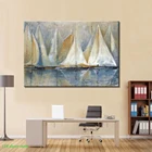 Картина на холсте, 70x100 см, настенное украшение, современный абстрактный морской пейзаж, настенный плакат, парусник у моря, картина для гостиной