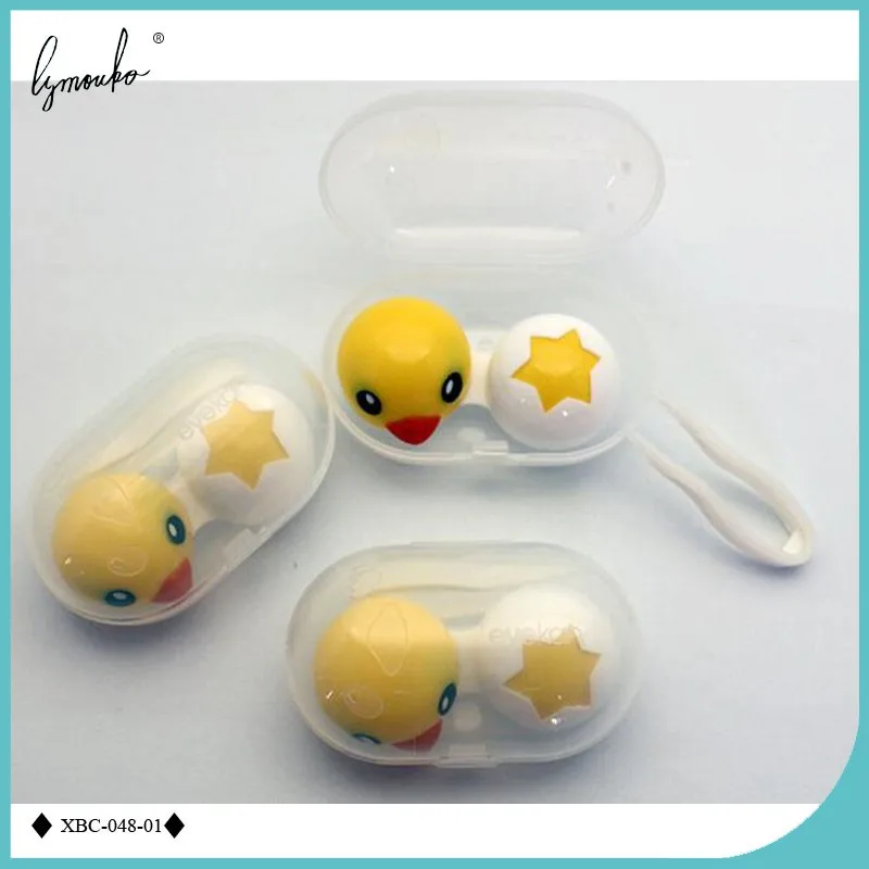 Lymouko Горячая милый желтый мультфильм маленькая утка портативный пластиковый корпус контактных линз для комплекта контактные линзы коробка контейнер