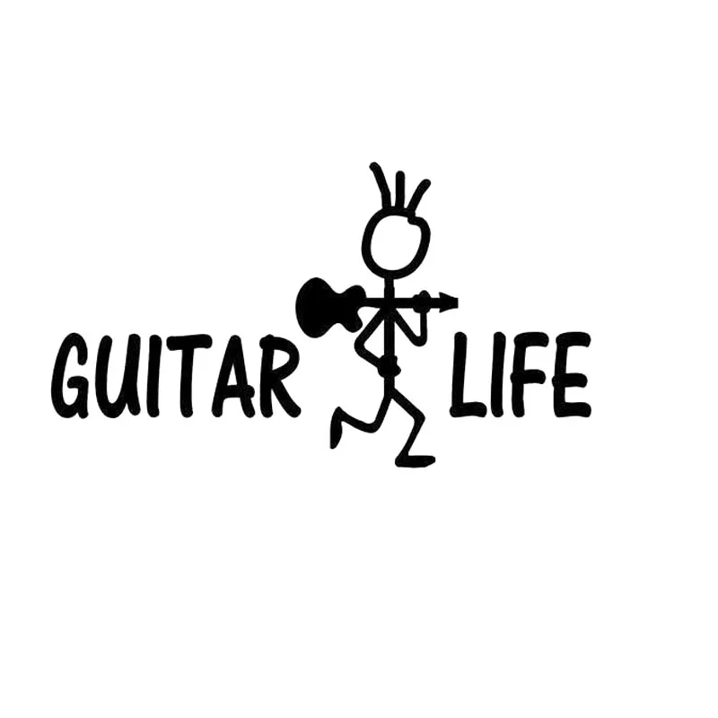 

15.1X8.5CM GUITAR LIFE Funny Vinyl Decal Black/Silver Car Sticker Car-styling S8-0886