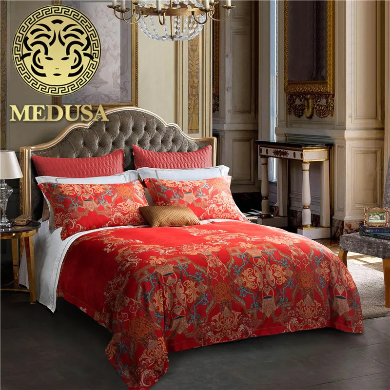 Медуза 1400TC Дамаск Европа дворца постельные принадлежности король Королева