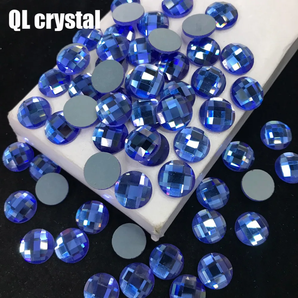QL кристаллические 14 мм Популярные DIY одежды Обувные сумки клей на плоских спинах