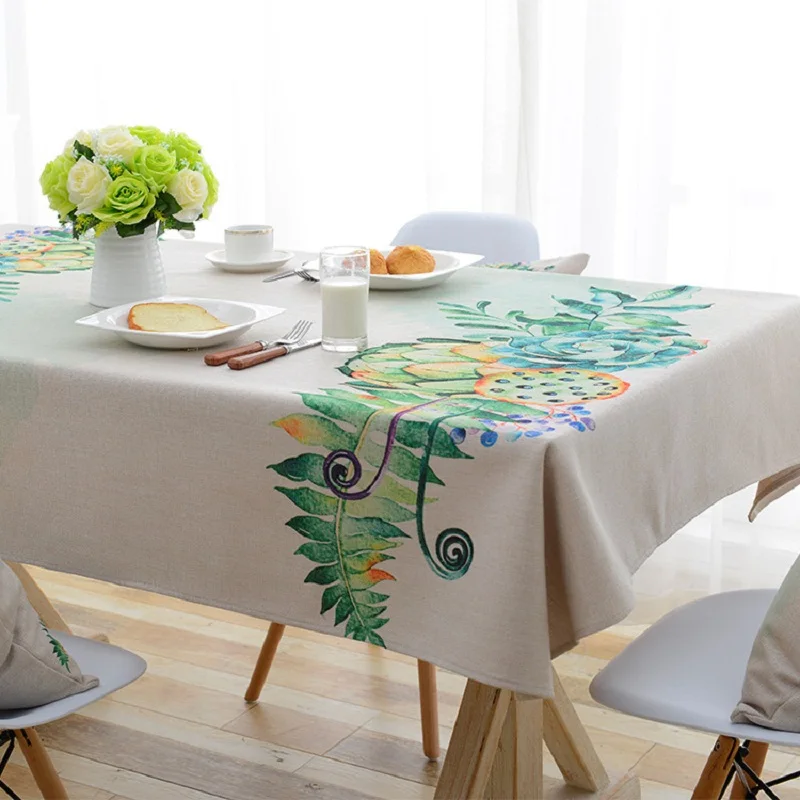 European Pastoral Plant Floral Printed Table Cloth Polyester Fabric Tablecloth Cover Home Textile | Дом и сад