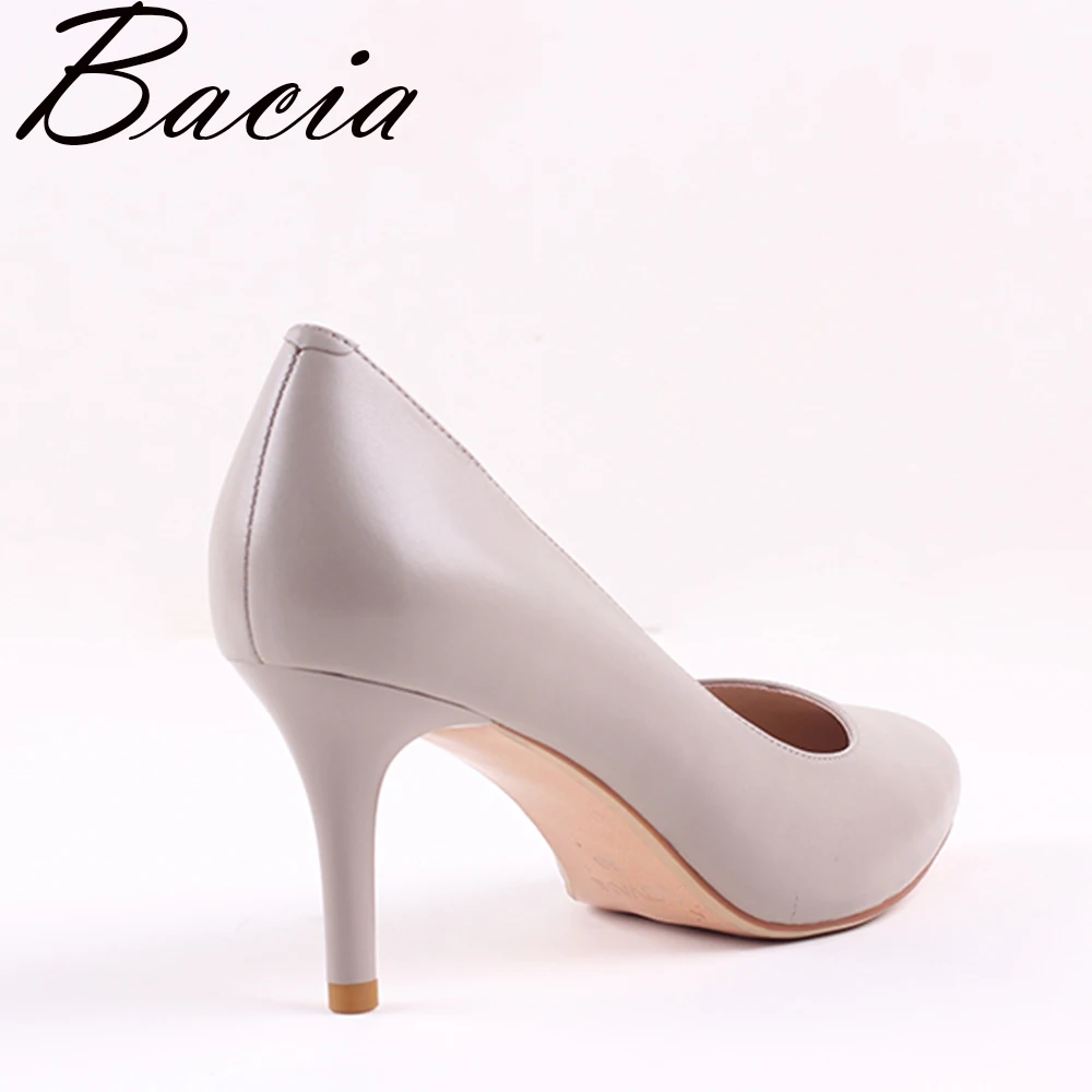 Bacia/новые кожаные туфли на высоком каблуке 7 3 см цвет хаки телесный вечерние