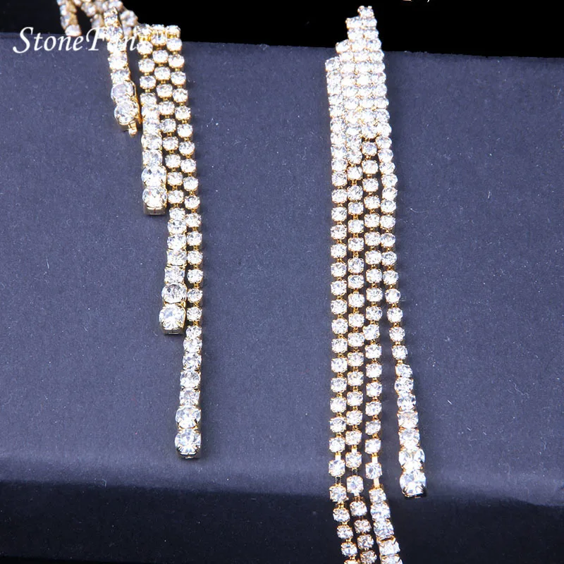 Элегантные Очаровательные серьги StoneFans для женщин с каплей воды простые длинные