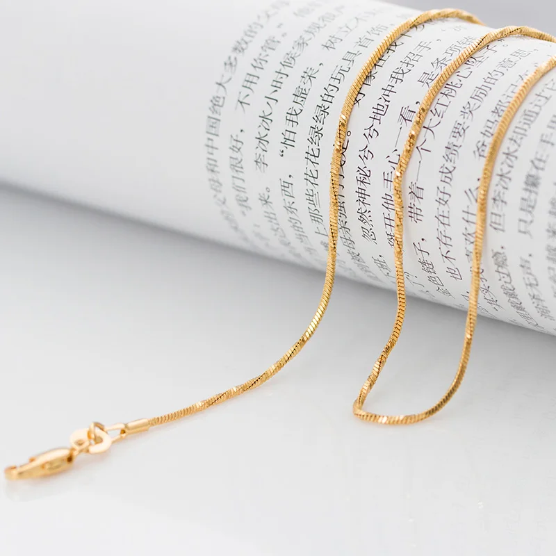 Фото Женское Ожерелье из свинцового никеля 18 дюймов 1 мм|chain necklace|thin gold chaingold chain |