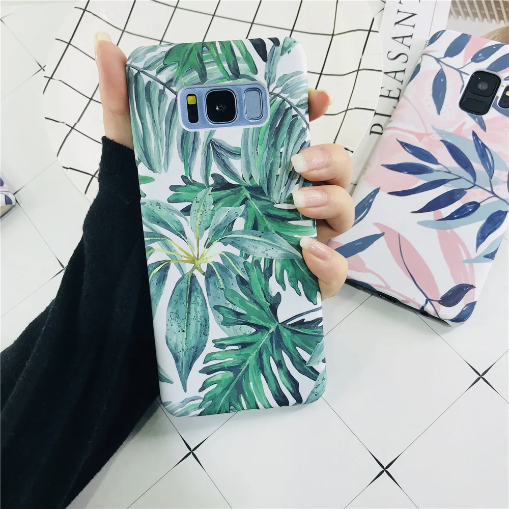 Летние художественный листьев телефон чехлы для samsung Galaxy S8 S7 S9 плюс край + Note8