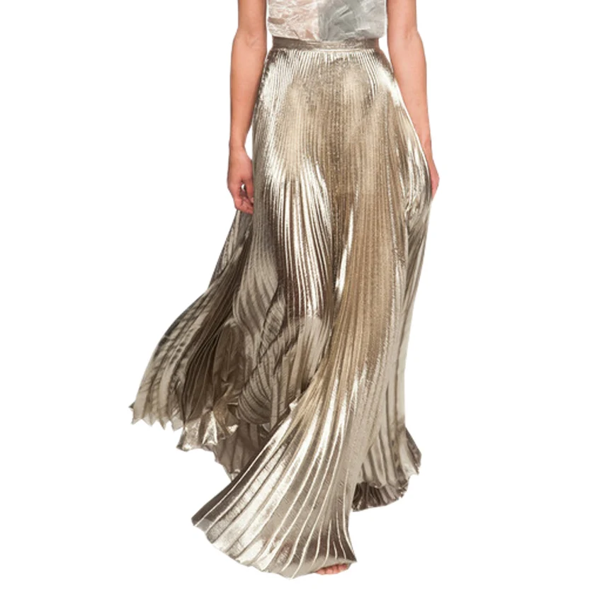 Женская длинная Плиссированная Юбка 2017 новая весенняя подиумная стильная