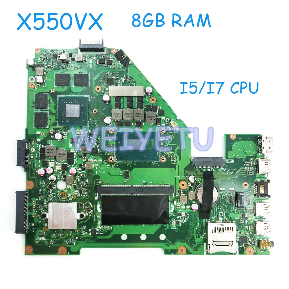 

X550VX With 8GB RAM I5/I7 CPU Motherboard with GTX950M Graphics For ASUS W50VX X550VX X550V Laptop MB._8G/I7/I5 CPU /AS