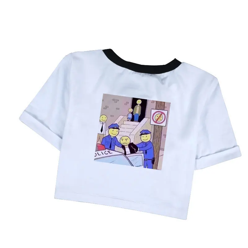 Новые летние 2019 одежда Vogue Harajuku Забавный Ван Гог &quotМона Лиза&quot Топ для женщин