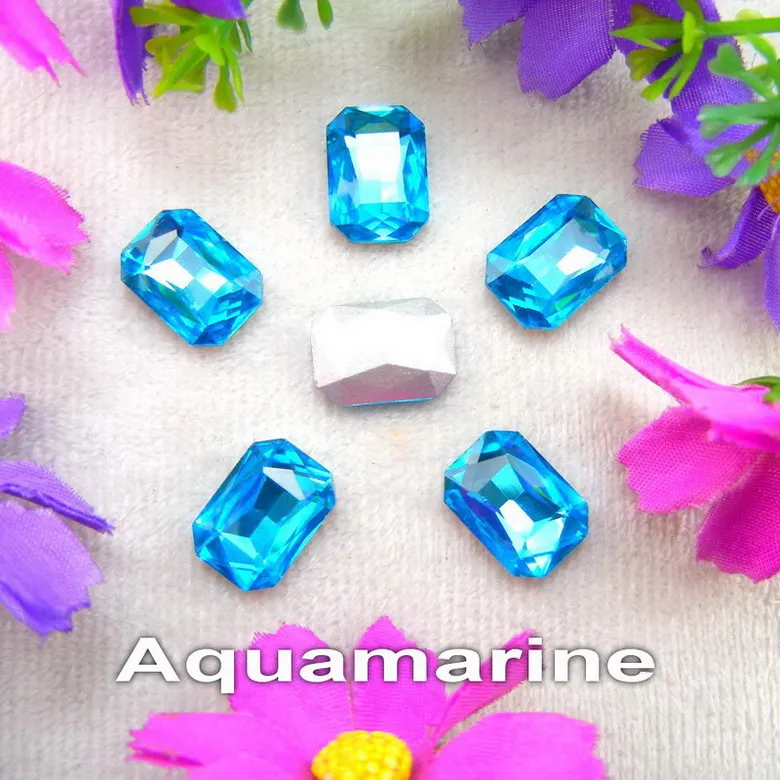 A11 Aquamarine Стеклянный кристалл 4*6 мм 6*8 мм 8*10 мм 10*14 мм 13*18 мм 18*25 мм 18*27 мм цвета прямоугольной формы клей на кристаллы бусины со стразами сделай сам - Цвет: A11 Aquamarine
