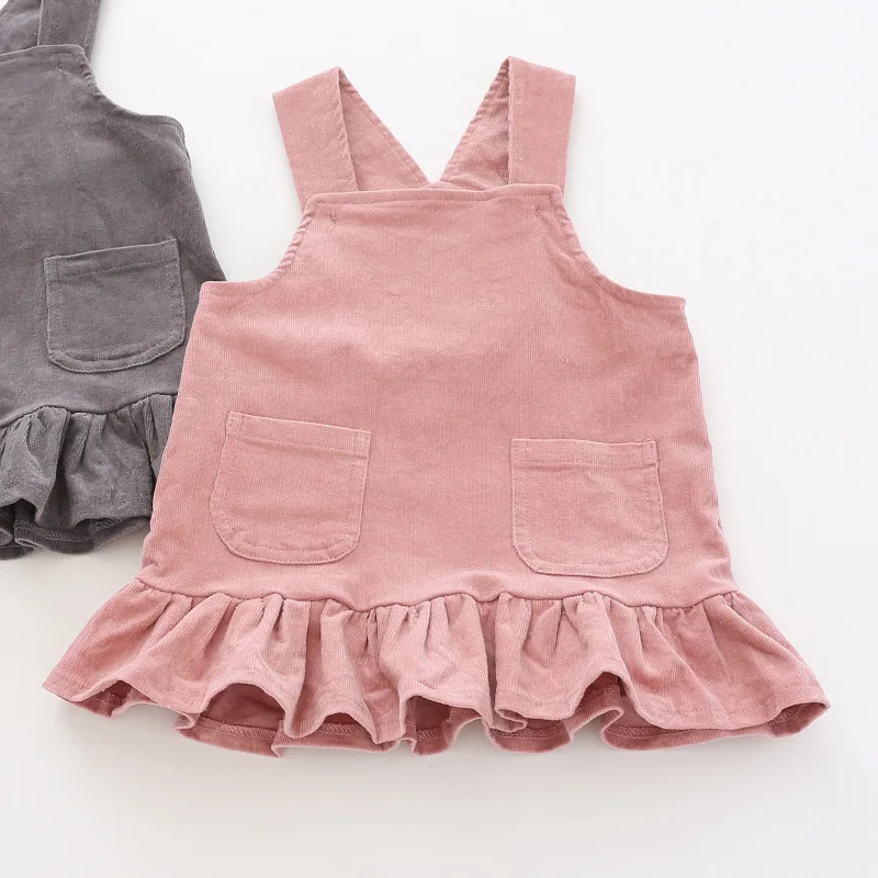 Коллекция 2018 года осенне зимняя одежда для девочек вельветовый хлопковый