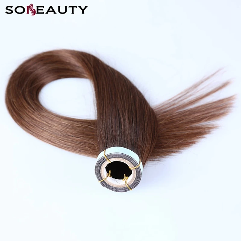 Лента в Пряди человеческих волос для наращивания 100% Волосы remy 16 22 дюйма 40 г/компл.