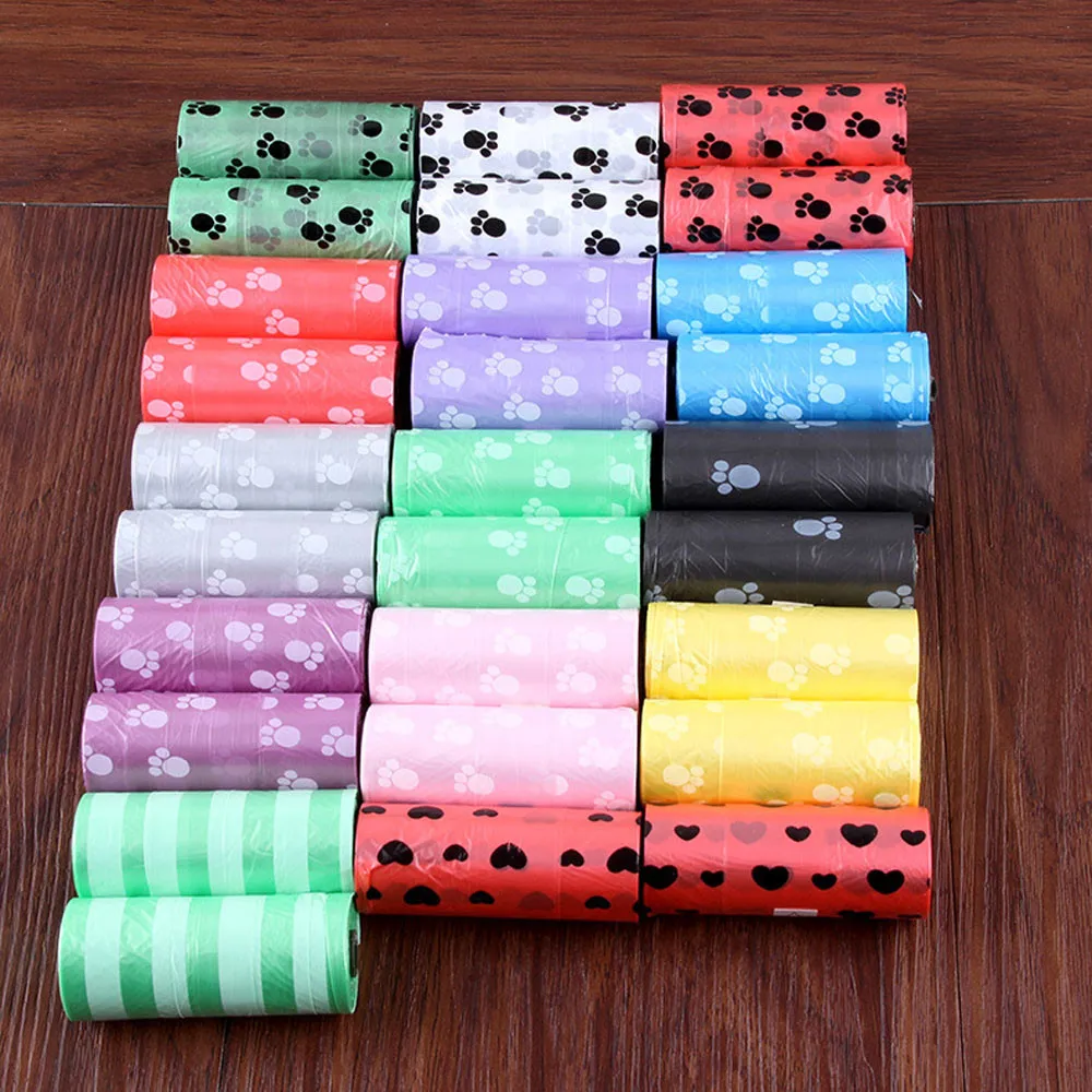 

Pet Supply 10Rolls 150pcs Printing Cat Dog Poop Bags Outdoor Home Clean Refill Garbage Bag Waste Clean Poop Bags