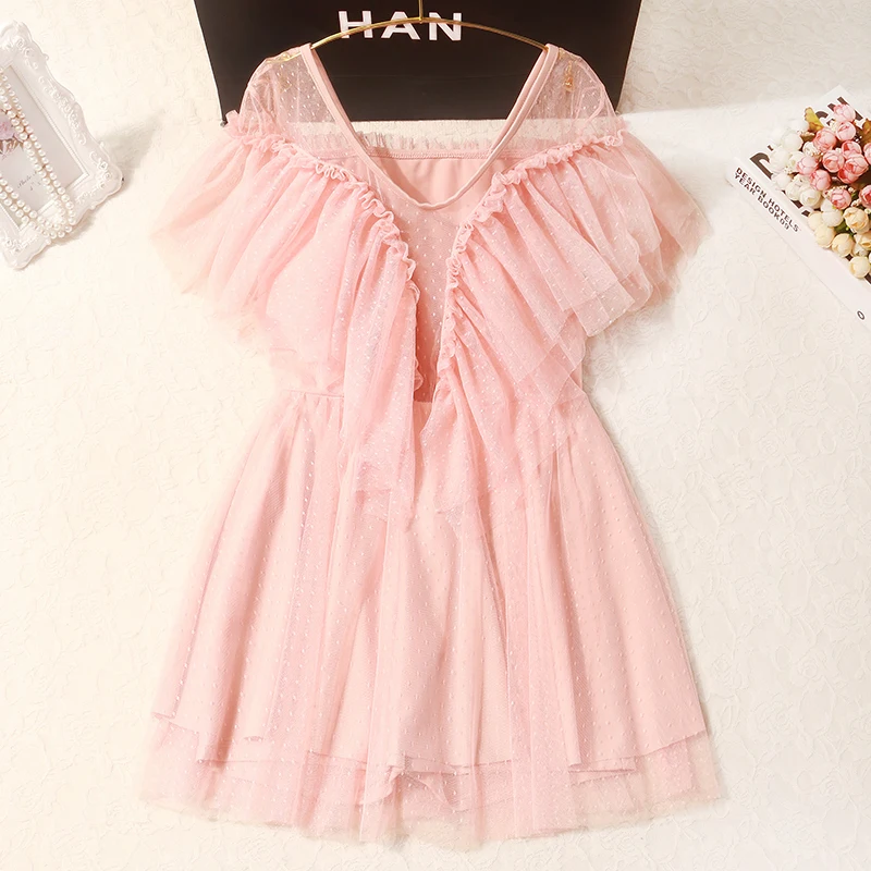 Pink Купальник для женщин размера плюс, 1 шт., однотонное платье бикини с высокой талией и v-образным вырезом, пляжные женские купальники с оборками, большой размер XXL, монокини плюс - Цвет: Pink