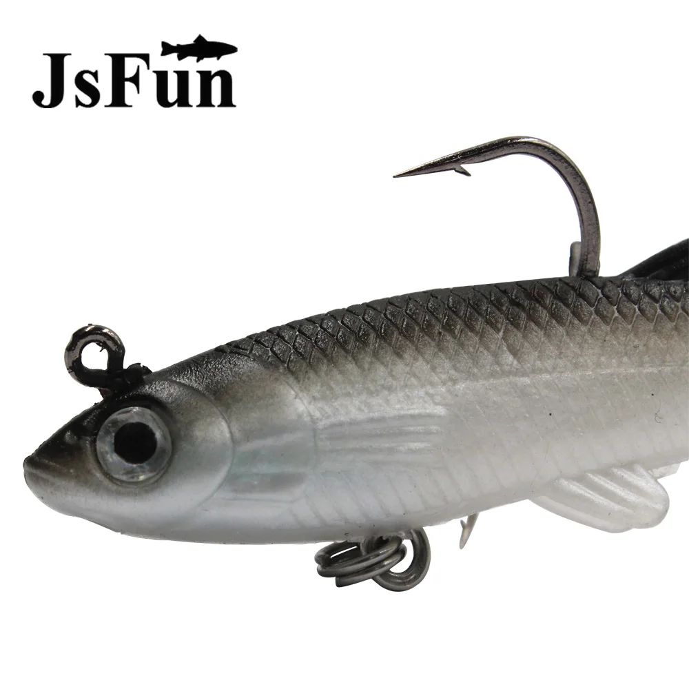 JSFUN 5 шт./лот серая Мягкая приманка 8 см 14 г воблеры искусственная Силиконовые