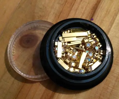 AB rhinestone 1 коробка золото/серебро дизайн ногтей, заклепка украшения для ногтей 3d-украшения для ногтей прямоугольники сплав металла для домашнего маникюра заклепки Боди-арт - Цвет: AB rhinestone