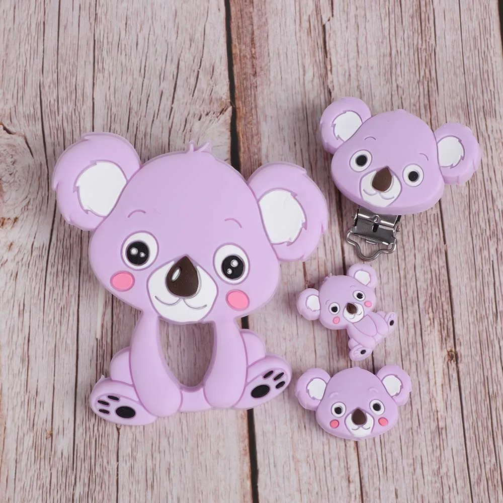 TYRY. HU Koala детские силиконовые для Прорезывание Зубов Бусины пищевого класса DIY аксессуары детские товары прорезывание зубов ожерелье для кормления соски Клипсы из бисера