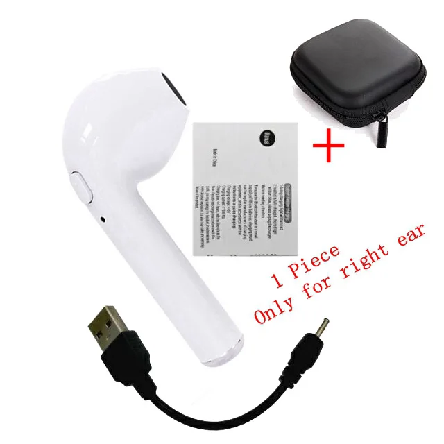 1 шт., i7, мини гарнитура, Bluetooth, наушники 4,1 EDR, беспроводной наушник, MP3, Музыкальный наушник, наушники i7 с микрофоном для телефона, IOS, Android - Цвет: black earphone set