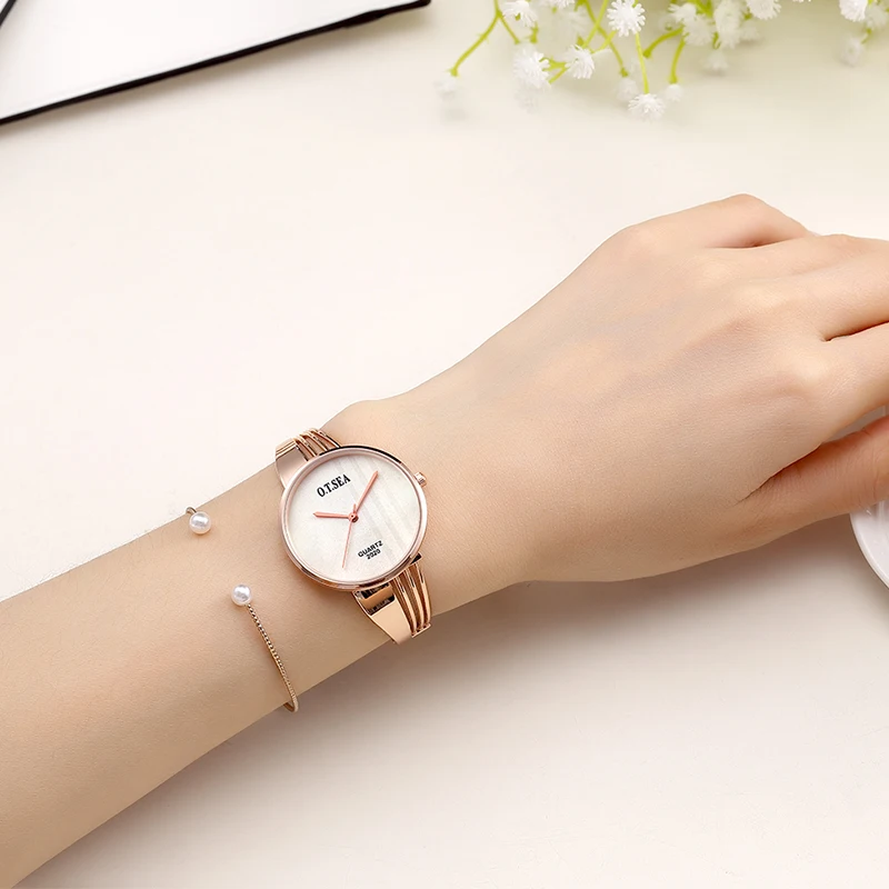 Роскошные O. T. SEA брендовые позолоченные часы для женщин женские простые