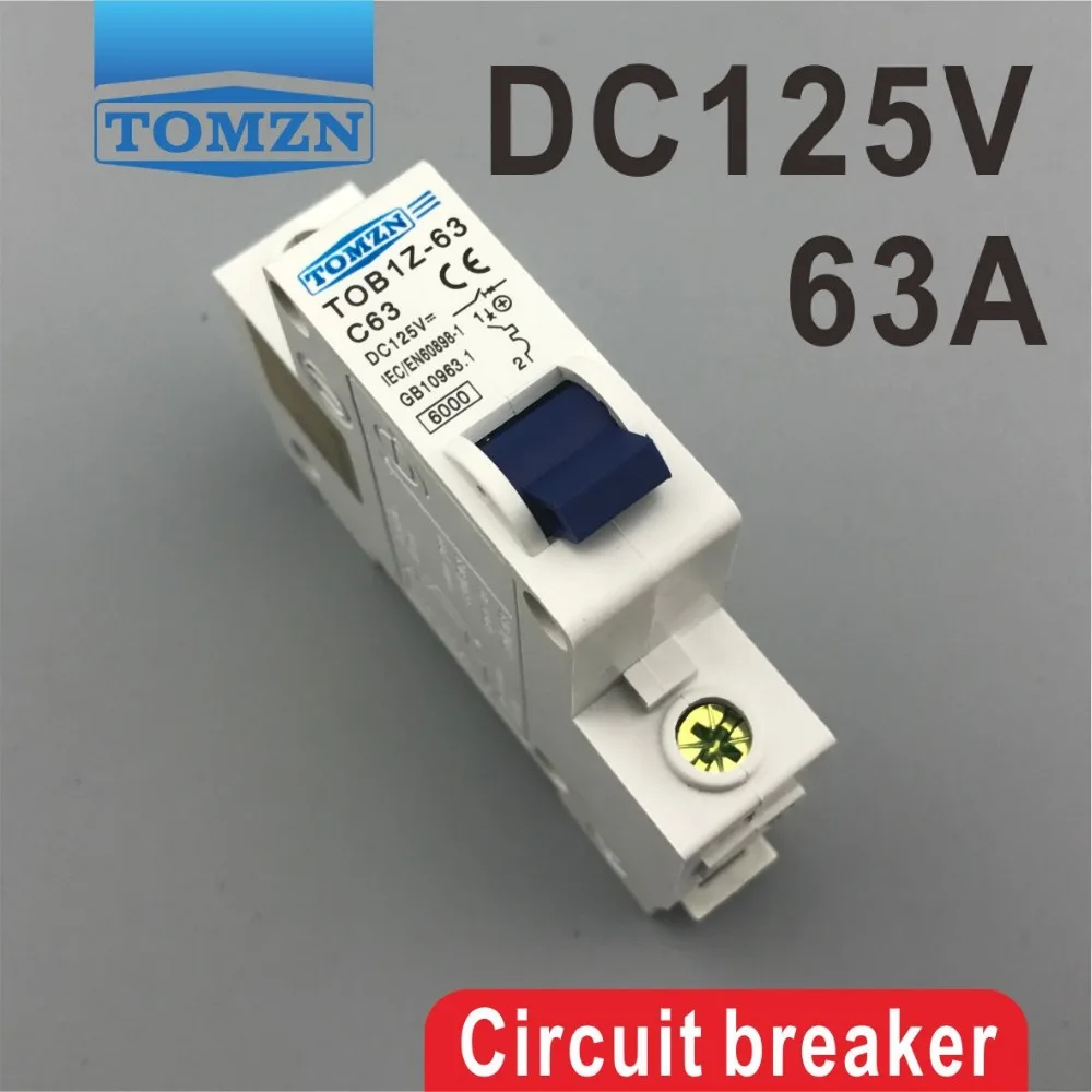 1P 63A DC 125V автоматический выключатель MCB|breaker switch|mcb miniature circuit breakermcb products |