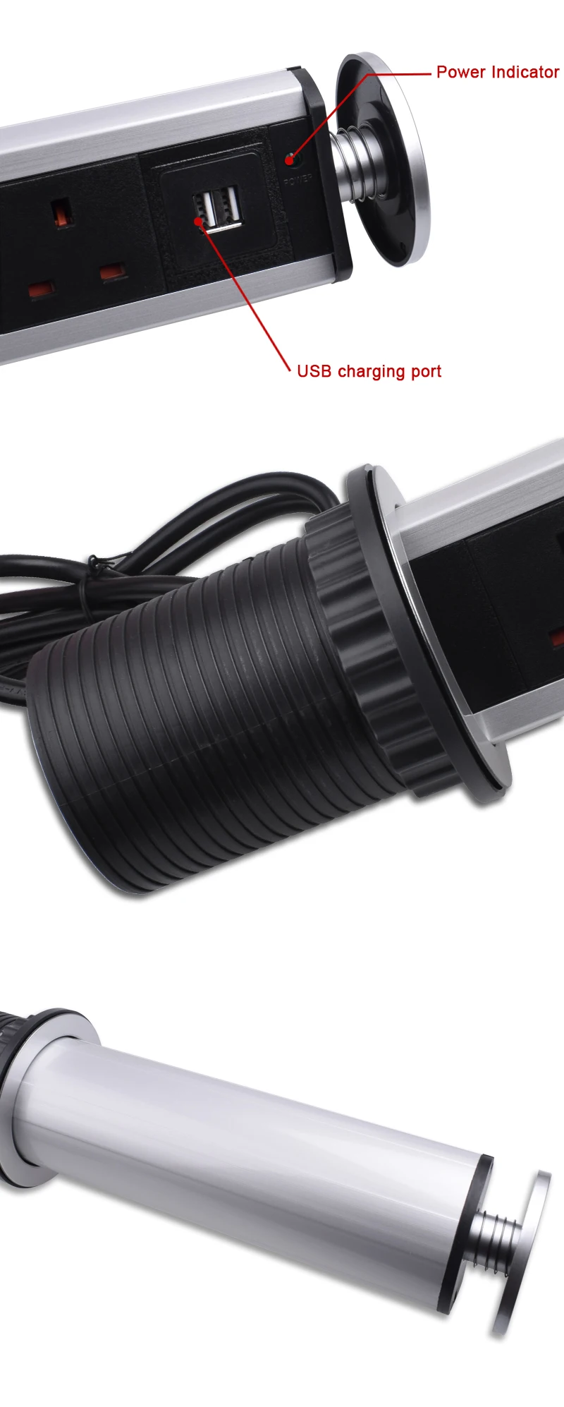 COSWALL 13A PULL POP UP 3 разъем стандарта Великобритании 2 usb порт для зарядки кухонный стол настольные розетки выдвижные столешницы