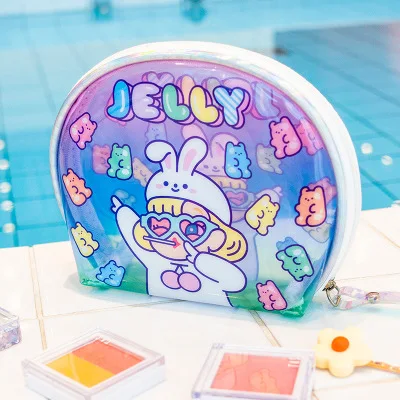 Jelly bear Bentoy голограмма женский кошелек держатель кредитной карты девушка ПВХ лазерный кошелек мультфильм деньги Органайзер чехол для девочек - Color: Jelly bear