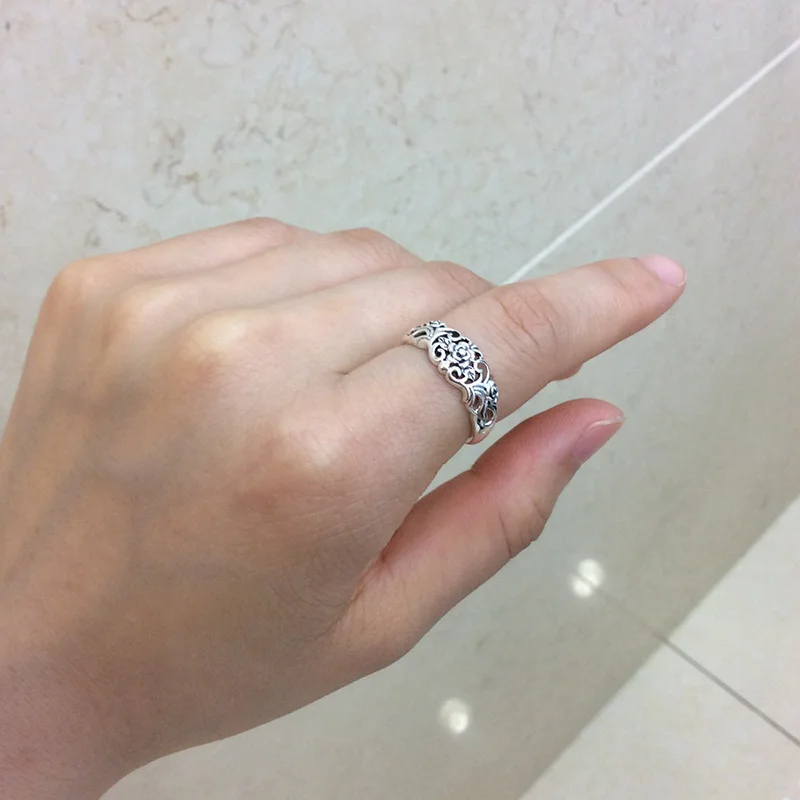 Мужское серебряное кольцо FNJ Открытое из тайского стерлингового серебра 925 пробы