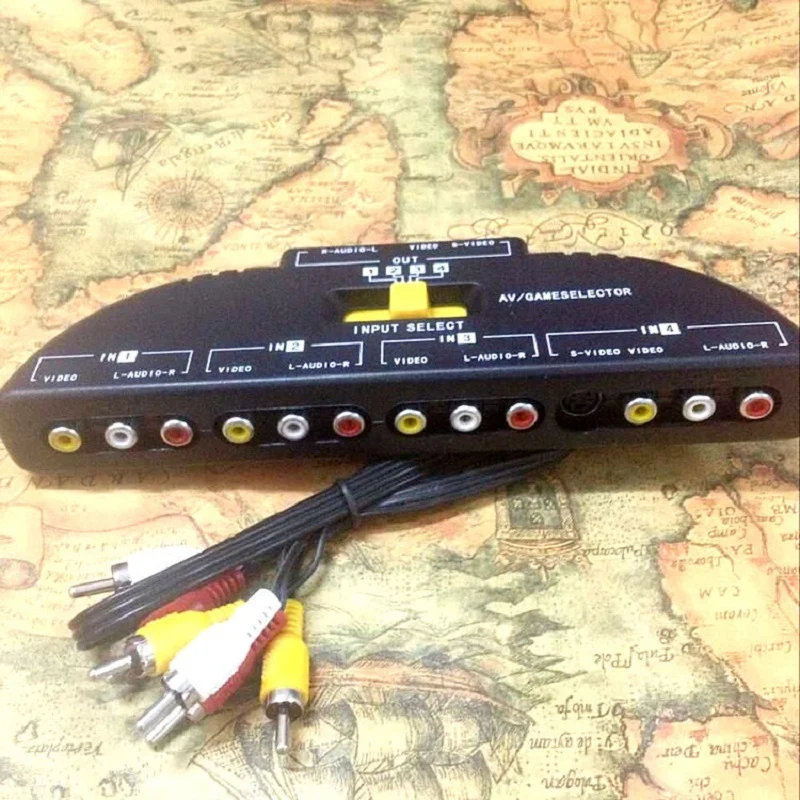 Av-коммутатор с 3 портами аудио-и видеомагнитофон Umschalter transmverter AV Cinch/RCA