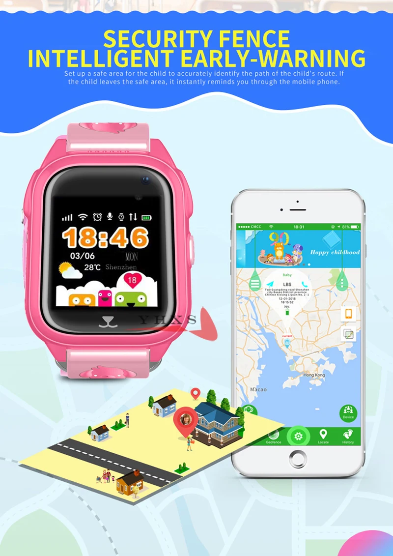 2018 IP67 водонепроницаемый смарт gps wifi расположение сенсорный экран SOS Вызов монитор