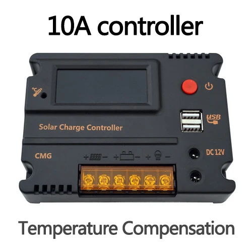 10A CMG controller ECOWORTHY 10A/20A/60A ЖК-дисплей/CMG температурная компенсация/Двухэлементный Солнечный контроллер заряда для солнечной системы панели питания - Цвет: 10A CMG controller