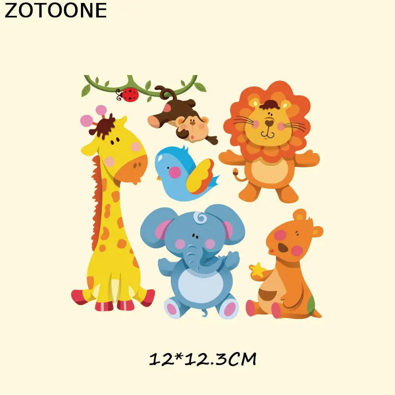 ZOTOONE с милым животным узором патчи для глажения наклейки передачи тепла утюг на