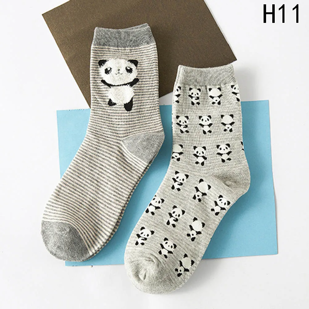 2 пар/компл.! Длинные хлопковые носки с рисунками животных для женщин и девочек, креативные милые мягкие осенне-зимние носки Mieas
