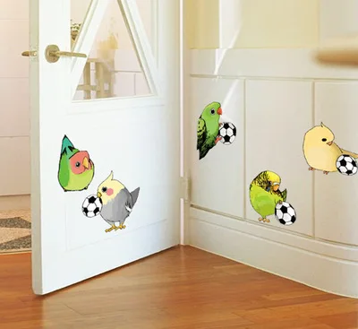 

Diy wall stick bird football sticky can be removed from the five dynasties foreign trade sales creative free stickers