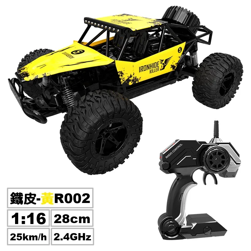 R002 Yellow 1:16 RC Автомобиль 2,4G электрический пульт дистанционного управления модель детский задний привод колеса гусеничный Bigfoot внедорожные автомобили наружные игрушки для мальчика подарок - Цвет: R002 Yellow