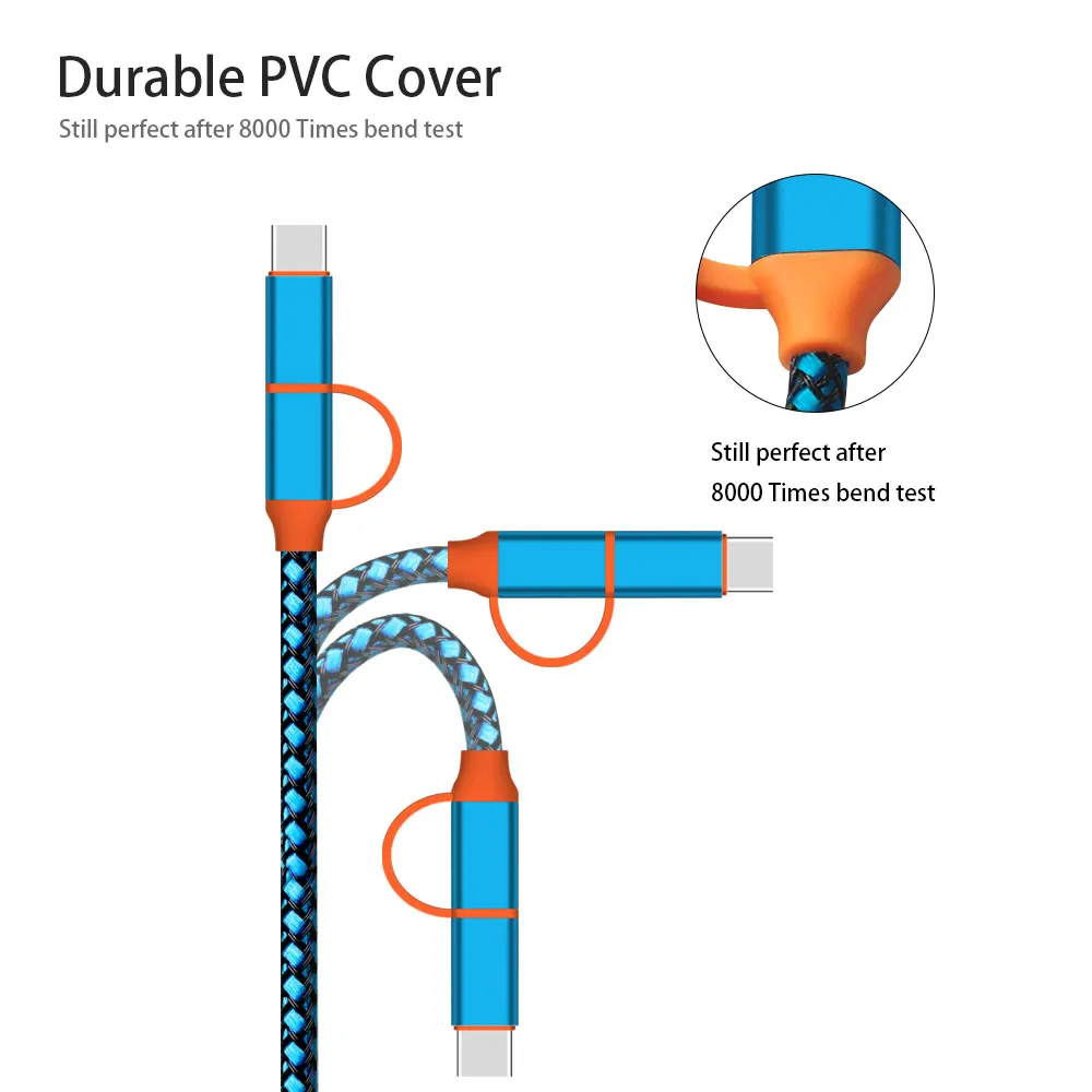 CAMDEMS 2 в 1 Micro & type c Usb Плетеный тканевый рыбий шелк usb кабель м 3 фута кабели для samsung s6