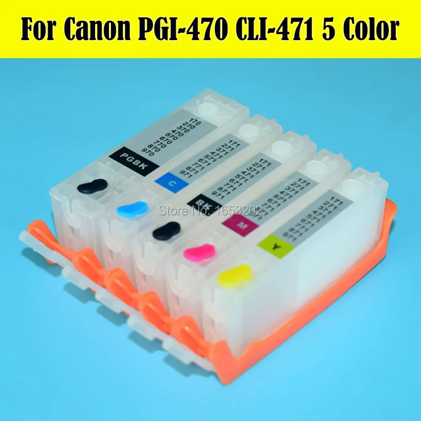 5 цветов/комплект PGI470 CLI471 набор чернил для заправки картриджа Canon PIXMA MG6840 MG5740