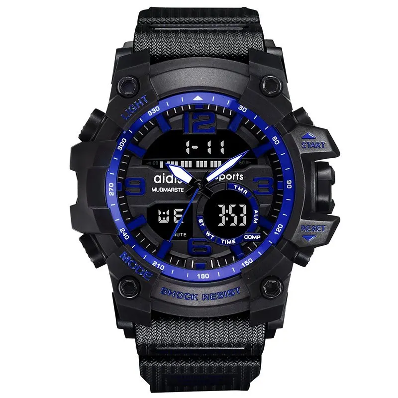 BLUE Новые детские часы, модные детские спортивные часы, водонепроницаемые цифровые часы для мальчиков, светящиеся Детские часы для мальчиков - Цвет: BLUE