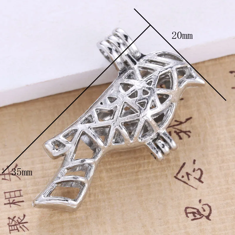 6pcs Bright bird Pearl Cage Jewelry Making Bead Pendant Aroma Essential Oil Diffuser Locket For Oyster | Украшения и аксессуары