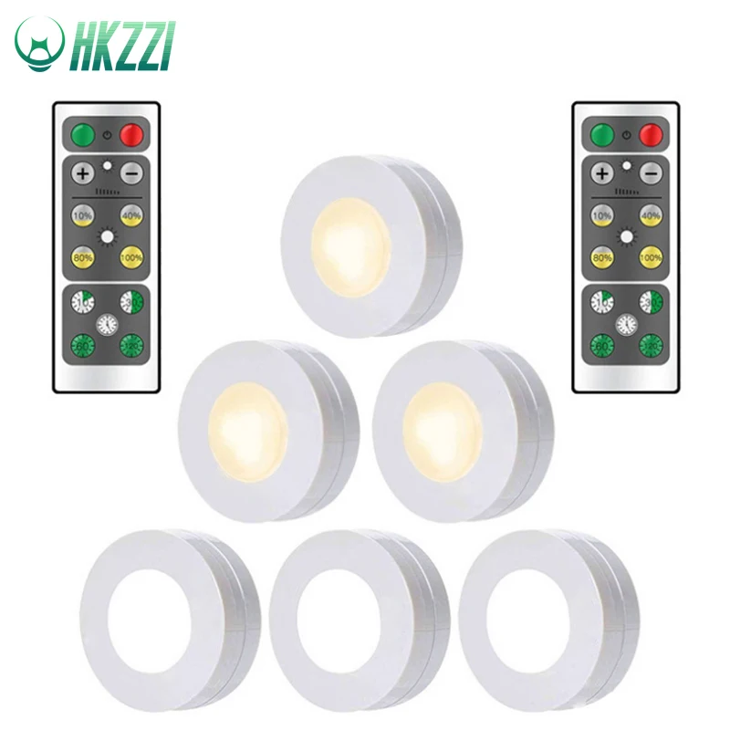 HKZZI LED Ball Light Wireless Dimmable Touch Sensor Cabinet Hockey Lamp Wardrobe Stairs Corridor Night With Controller | Лампы и