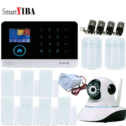 SmartYIBA Intelligent LCD Touch Screen Wireless WIFI GPRS SMS Call App Alert Android iOS Burglar 3G ALARM SYSTEM SECURITY HOME |