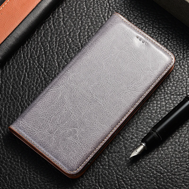 Crazy horse Genuine Leather Case For Moto G7 Power Play P30 P40 One Note Flip Stand Mobile Phone Cover | Мобильные телефоны и