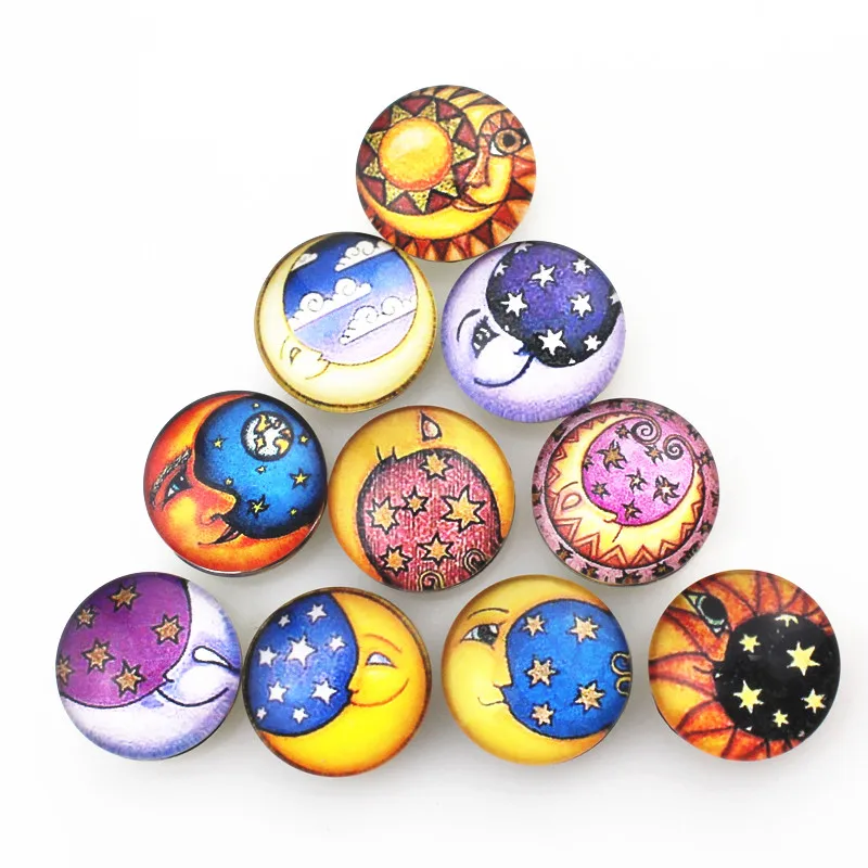 10 шт./лот микс Луна и звезда кнопки для 18 мм имбирный застежка браслет браслеты DIY