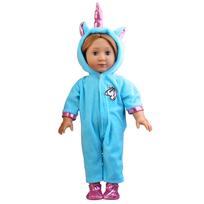 unicorn 2 2 шт Единорог кукла в виде котенка одежда костюм наряд для нашего поколения Born Baby Doll подходит 18 дюймов 43 см кукла для девочек подарок на день рождения - Цвет: unicorn 2