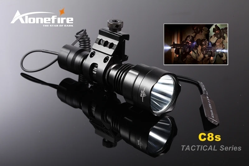 AloneFire C8 CREE XM-L2 U3 светодиодный тактический светильник фонарь 20 мм крепление для страйкбола прицел ружья светильник 18650 батарея