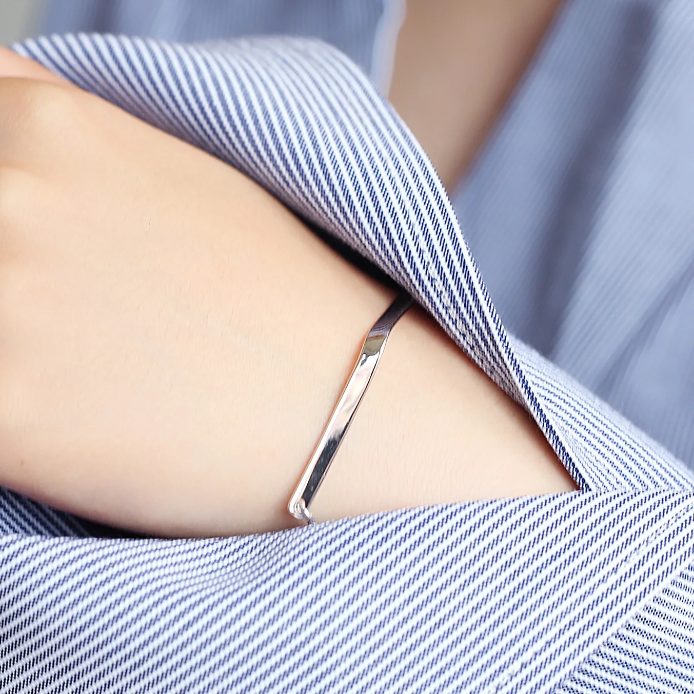 Простой браслет 100% 925 стерлингового Серебряные ювелирные изделия мода